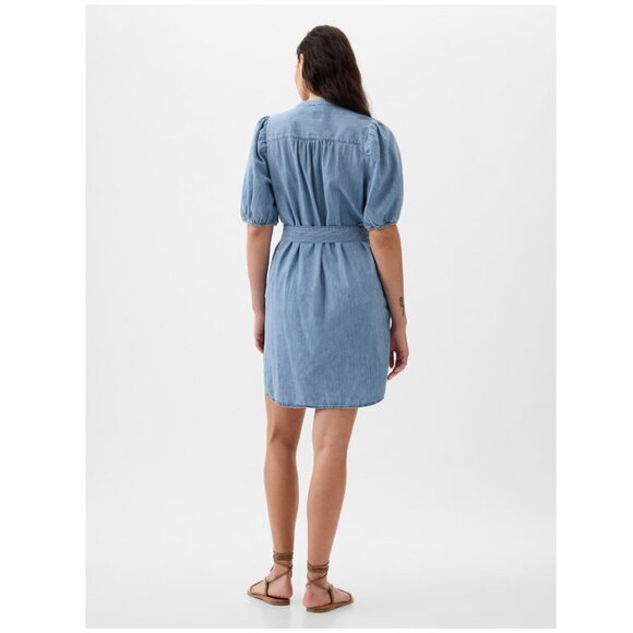 GAP Puff Sleeve Denim Mini Dress - Picture 2 of 8